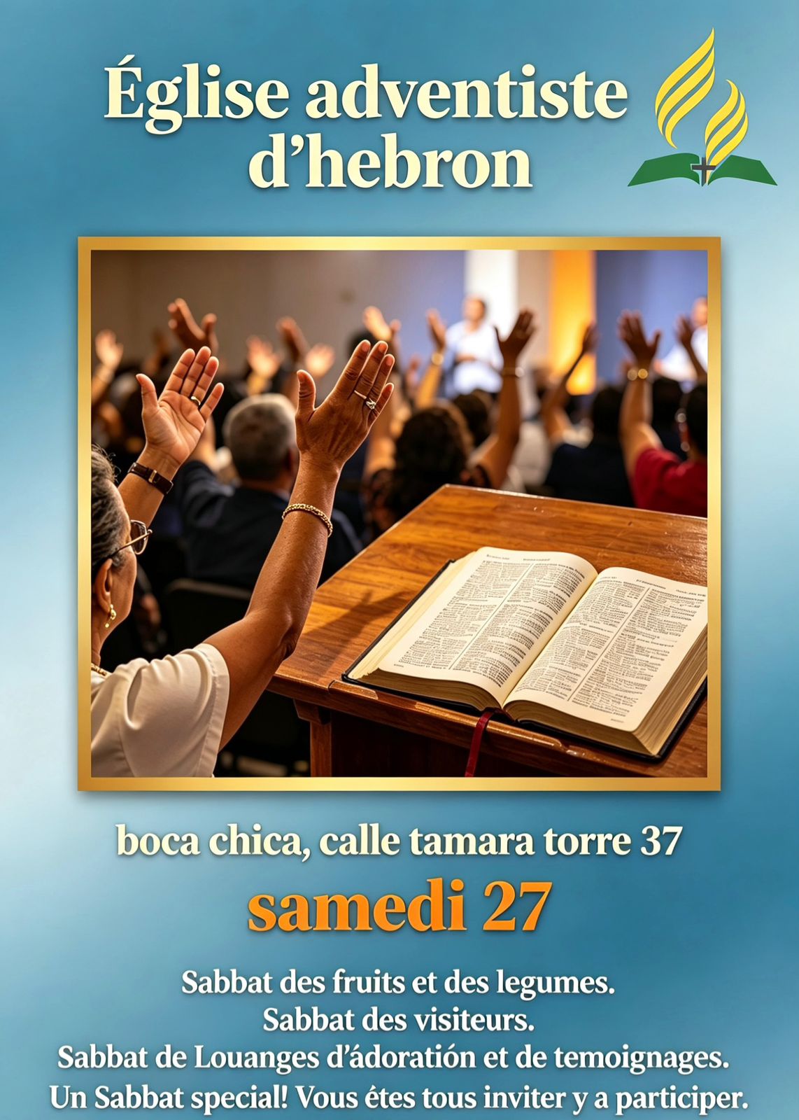 Un Sabbat spécial à l’Église Adventiste d’Hébron – Samedi 27