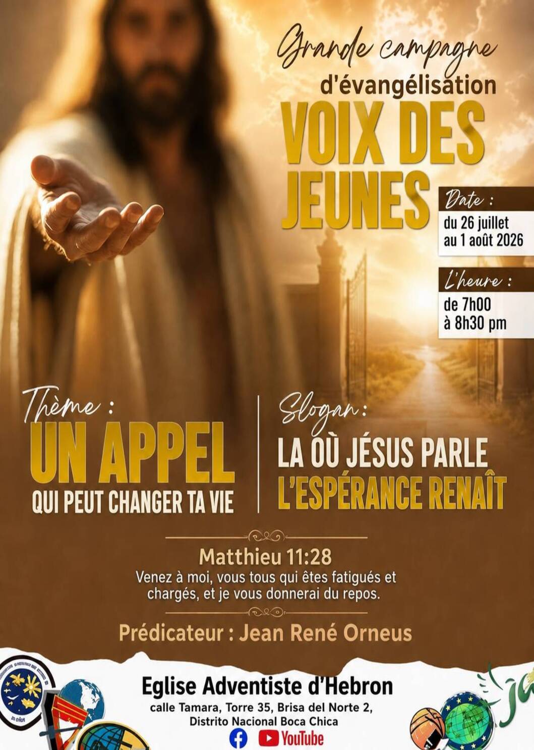 Título: 📢 Grande campagne d’évangélisation « Voix des Jeunes » : Un appel qui peut changer ta vie